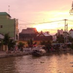 Einfahrt nach Long Xuyen, zweitgrößte Stadt im Mekong Delta
